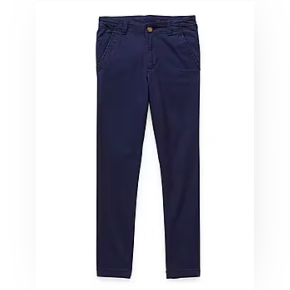Izod Boy’s Flat Front Slim Navy Blue Pants| Size: 8 slim